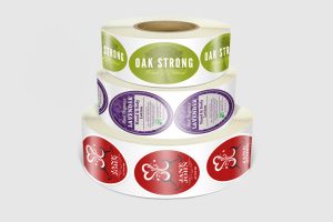Custom oval roll label