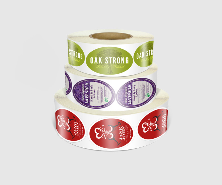 Custom oval roll label