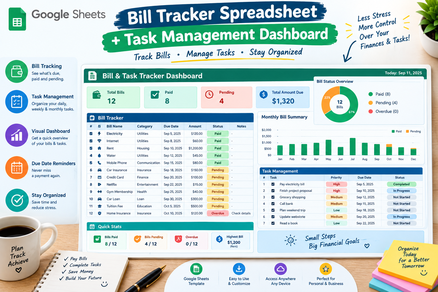 Bill Tracker and Task Dashboard