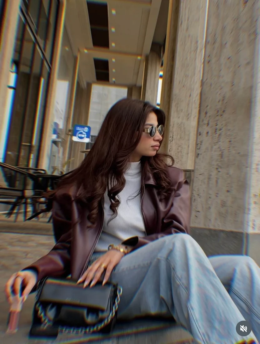 brown leather jacket